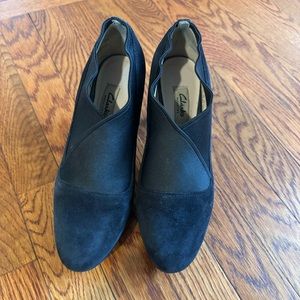 Clarks Narrative Suede Heeled booties